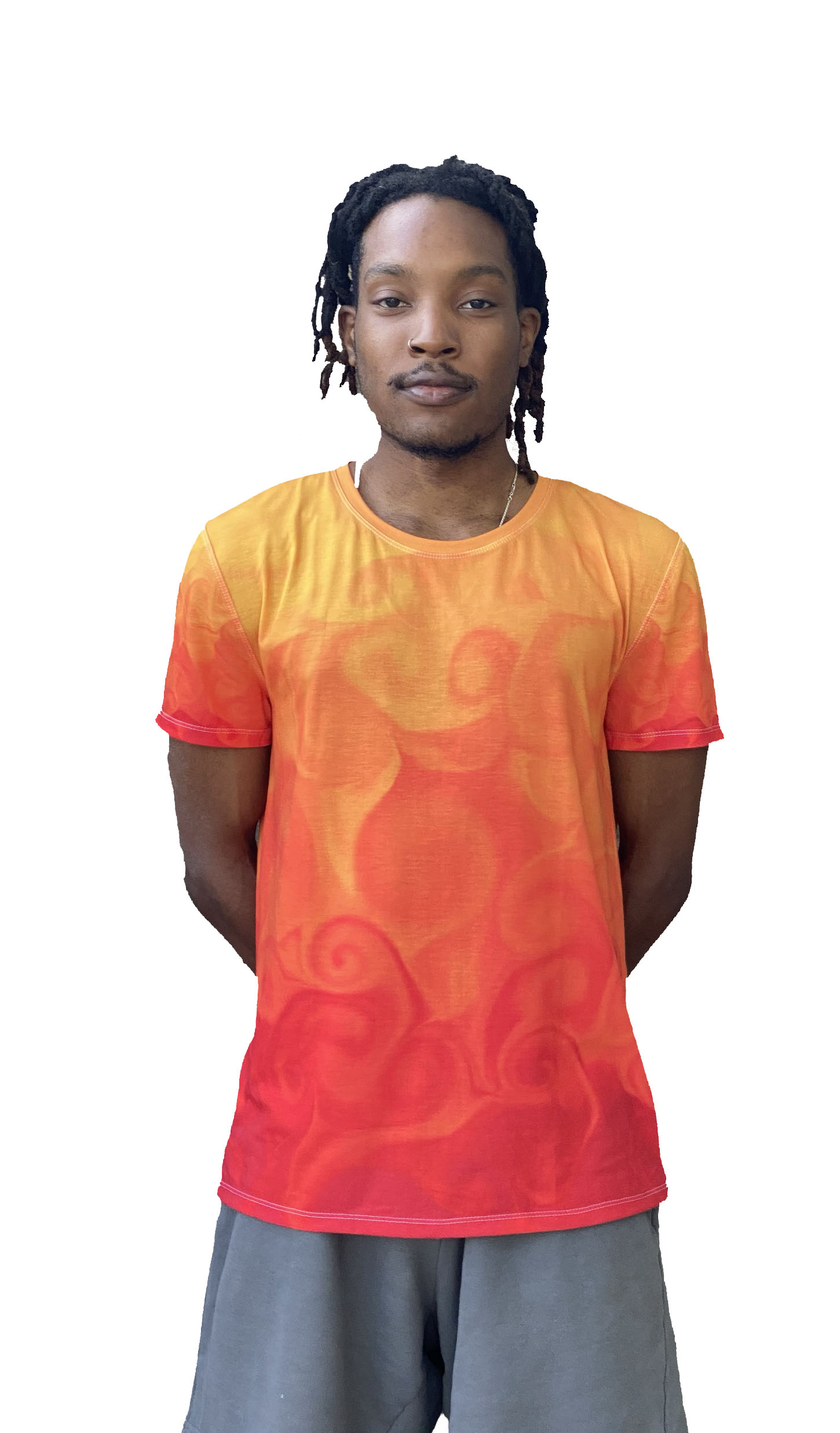 Orange and hot sale red shirt